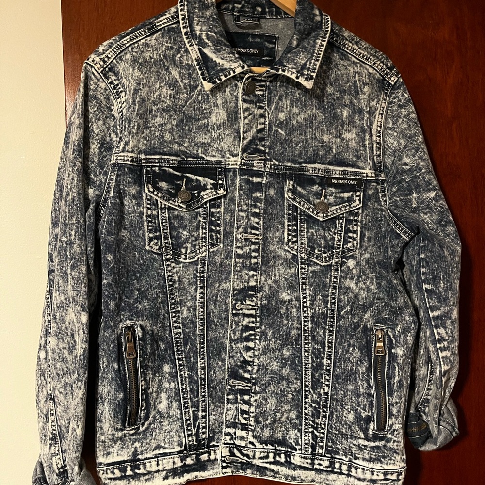 Members Only Acid Washed Denim Jacket